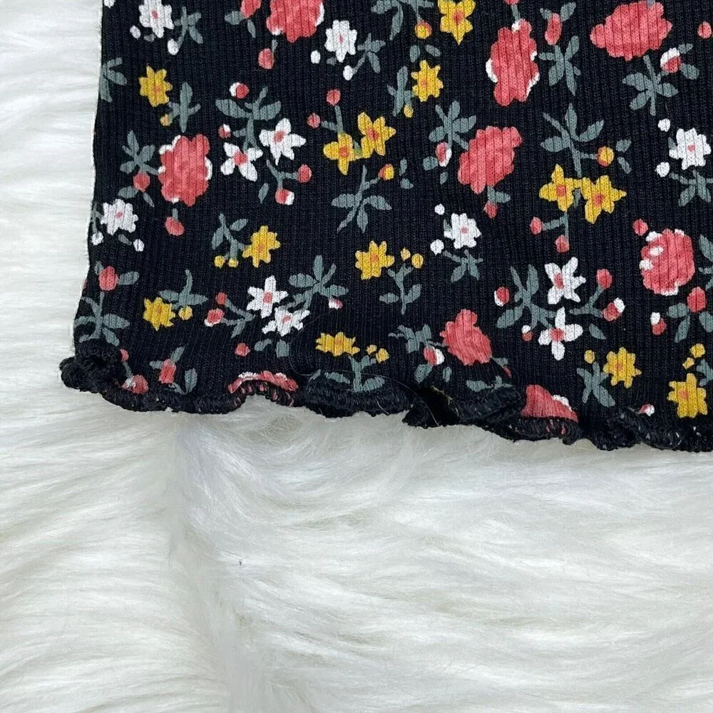 NEW VOLCOM Dress Eazy Focheezy Girls Size Large Floral Black Combo School Church